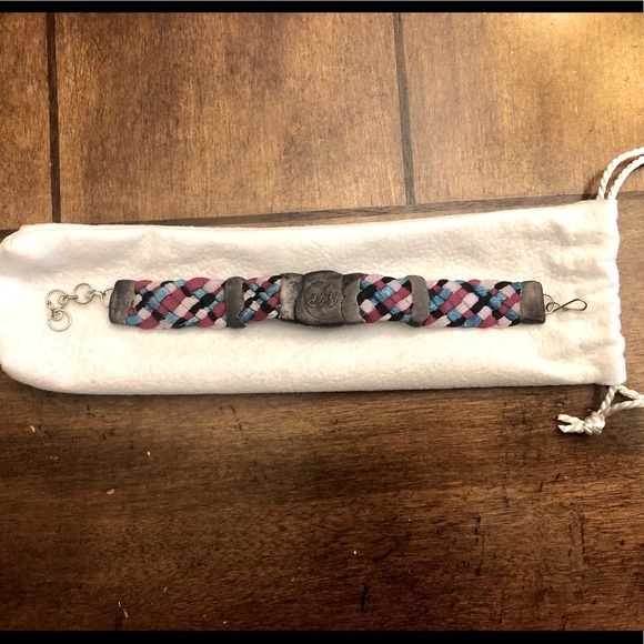 ❤️🤍🩵🖤Leather Bracelet w/Obsidian stone - Picture 7 of 7